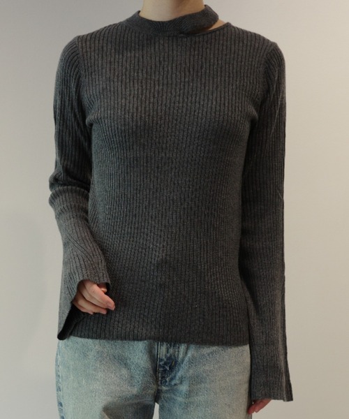 MANOF(マノフ)の「MANOF BUSTIER SET RIB KNIT(ニット/セーター・レディース・ベージュ/グレー・FREE)」の3枚目の写真