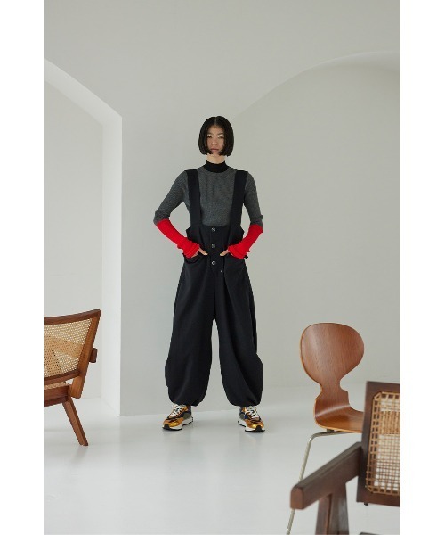 サロペット・オーバーオール・オールインワン OMMO VEST DETAIL BALLOON AIO 36 セール】VEST DETAIL BALLOON AIO（つなぎ/オールインワン）｜OMMO