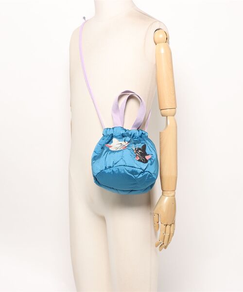 HOUSTON(ヒューストン)の「【HOUSTON / ヒューストン】SATIN MARKET BAG / キルティング巾着バッグ(ショルダーバッグ・レディース・ブルー/オリーブドラブ/ピンク・FREE)」の4枚目の写真