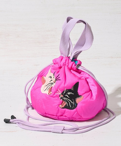 HOUSTON / ヒューストン】SATIN MARKET BAG / キルティング巾着バッグ