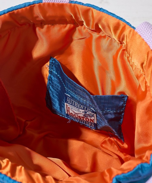 HOUSTON(ヒューストン)の「【HOUSTON / ヒューストン】SATIN MARKET BAG / キルティング巾着バッグ(ショルダーバッグ・レディース・ブルー/オリーブドラブ/ピンク・FREE)」の9枚目の写真