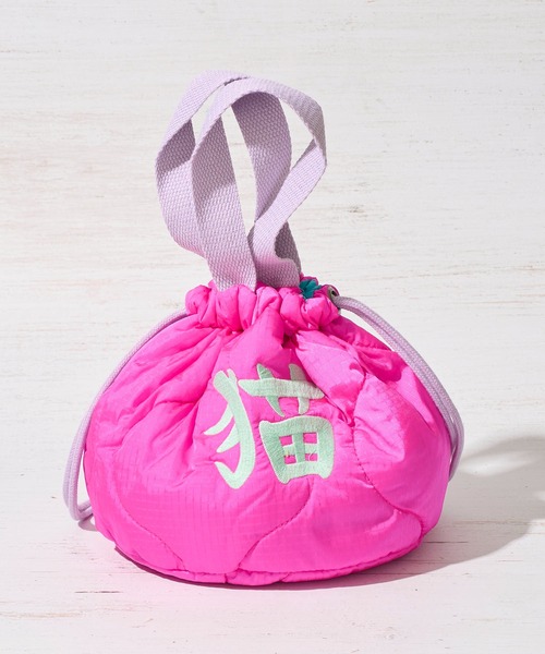 HOUSTON(ヒューストン)の「【HOUSTON / ヒューストン】SATIN MARKET BAG / キルティング巾着バッグ(ショルダーバッグ・レディース・ブルー/オリーブドラブ/ピンク・FREE)」の11枚目の写真