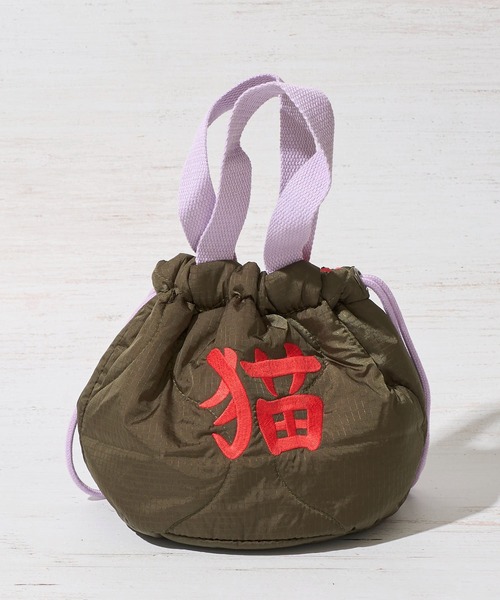 HOUSTON(ヒューストン)の「【HOUSTON / ヒューストン】SATIN MARKET BAG / キルティング巾着バッグ(ショルダーバッグ・レディース・ブルー/オリーブドラブ/ピンク・FREE)」の15枚目の写真
