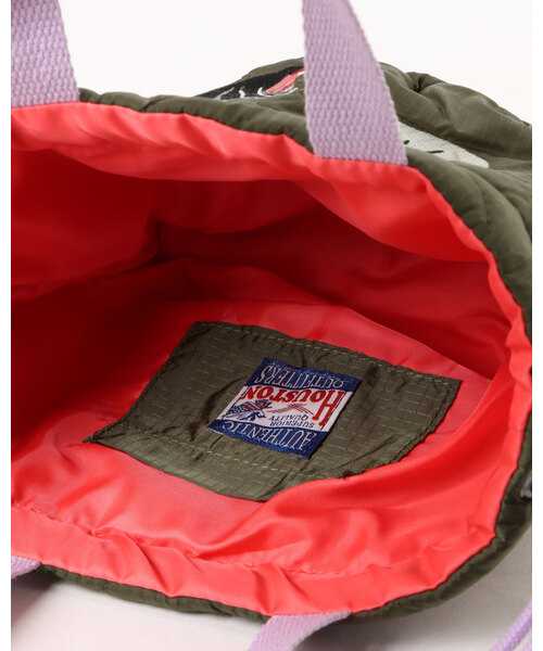 HOUSTON(ヒューストン)の「【HOUSTON / ヒューストン】SATIN MARKET BAG / キルティング巾着バッグ(ショルダーバッグ・レディース・ブルー/オリーブドラブ/ピンク・FREE)」の10枚目の写真