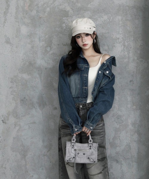VEILA(ヴェイラ)の「プリントウォッシュデニムワイドパンツ(デニムパンツ・レディース・ブラック・S/M/L)」の9枚目の写真