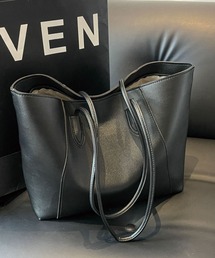 VQ（ブイキュー）の「【 ファスナー開閉♪裏地付き】【A4対応】フェイクレザー トートバッグ【通勤、通学】（トートバッグ）」