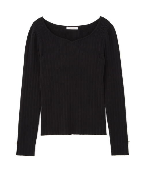 PROPORTION BODY DRESSING(プロポーションボディドレッシング)の「<ウォッシャブル>ハートネックリブニット / 1215270111(ニット/セーター・レディース・ブラック/パープル/ベージュ・FREE)」の14枚目の写真