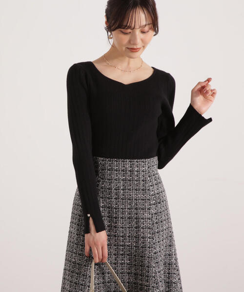 PROPORTION BODY DRESSING(プロポーションボディドレッシング)の「<ウォッシャブル>ハートネックリブニット / 1215270111(ニット/セーター・レディース・ブラック/パープル/ベージュ・FREE)」の16枚目の写真