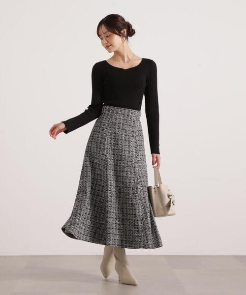 PROPORTION BODY DRESSING(プロポーションボディドレッシング)の「<ウォッシャブル>ハートネックリブニット / 1215270111(ニット/セーター・レディース・ブラック/パープル/ベージュ・FREE)」の17枚目の写真
