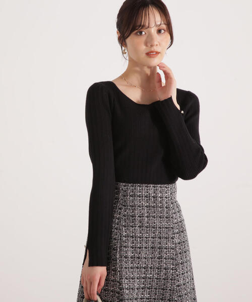 PROPORTION BODY DRESSING(プロポーションボディドレッシング)の「<ウォッシャブル>ハートネックリブニット / 1215270111(ニット/セーター・レディース・ブラック/パープル/ベージュ・FREE)」の19枚目の写真