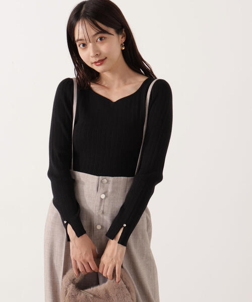 PROPORTION BODY DRESSING(プロポーションボディドレッシング)の「<ウォッシャブル>ハートネックリブニット / 1215270111(ニット/セーター・レディース・ブラック/パープル/ベージュ・FREE)」の21枚目の写真