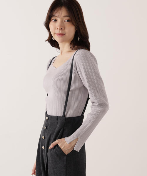 PROPORTION BODY DRESSING(プロポーションボディドレッシング)の「<ウォッシャブル>ハートネックリブニット / 1215270111(ニット/セーター・レディース・ブラック/パープル/ベージュ・FREE)」の12枚目の写真