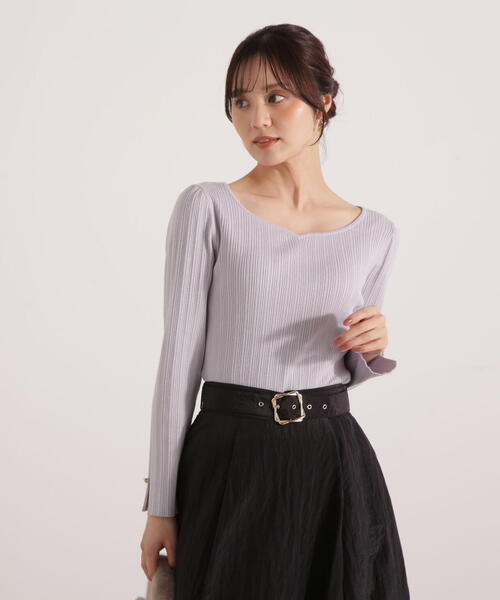 PROPORTION BODY DRESSING(プロポーションボディドレッシング)の「<ウォッシャブル>ハートネックリブニット / 1215270111(ニット/セーター・レディース・ブラック/パープル/ベージュ・FREE)」の10枚目の写真