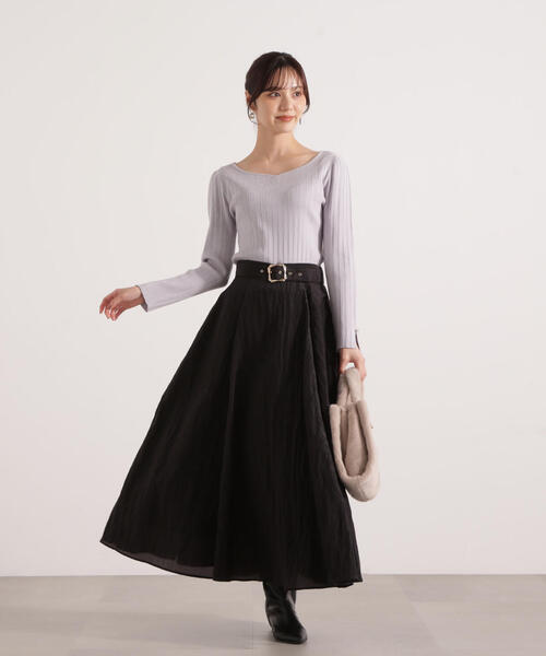 PROPORTION BODY DRESSING(プロポーションボディドレッシング)の「<ウォッシャブル>ハートネックリブニット / 1215270111(ニット/セーター・レディース・ブラック/パープル/ベージュ・FREE)」の8枚目の写真