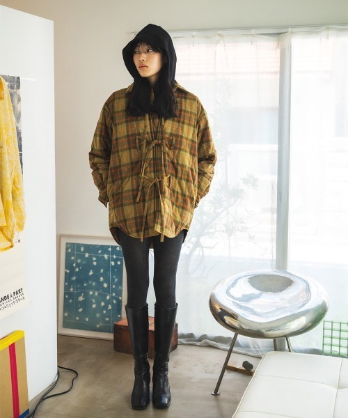 soduk(スドーク)の「【soduk】puffy ribbon jacket(ブルゾン・レディース・ブルー/オレンジ・ONE SIZE)」の1枚目の写真