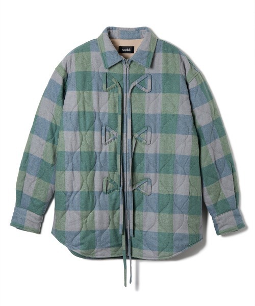 soduk(スドーク)の「【soduk】puffy ribbon jacket(ブルゾン・レディース・ブルー/オレンジ・ONE SIZE)」の4枚目の写真