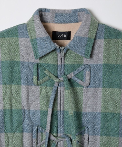 soduk(スドーク)の「【soduk】puffy ribbon jacket(ブルゾン・レディース・ブルー/オレンジ・ONE SIZE)」の6枚目の写真