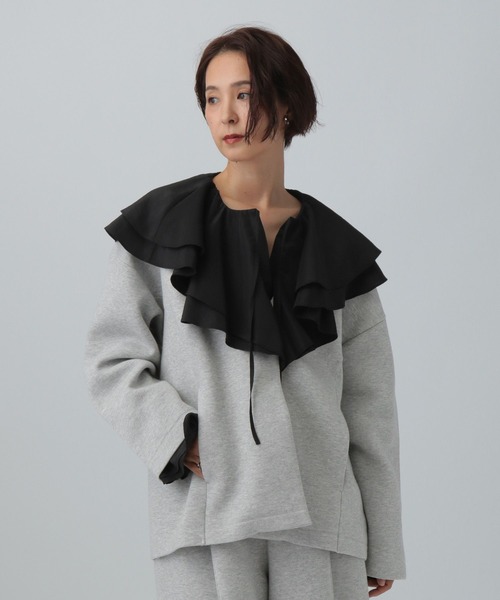 LEPSIM（レプシィム）の「パフエアジャケット　582439（ノーカラージャケット・レディース・ブラック/グレー・FREE）」の18枚目の写真