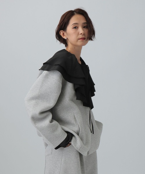 LEPSIM（レプシィム）の「パフエアジャケット　582439（ノーカラージャケット・レディース・ブラック/グレー・FREE）」の17枚目の写真