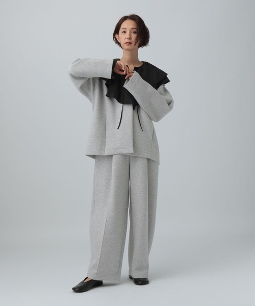 LEPSIM（レプシィム）の「パフエアジャケット　582439（ノーカラージャケット・レディース・ブラック/グレー・FREE）」の14枚目の写真