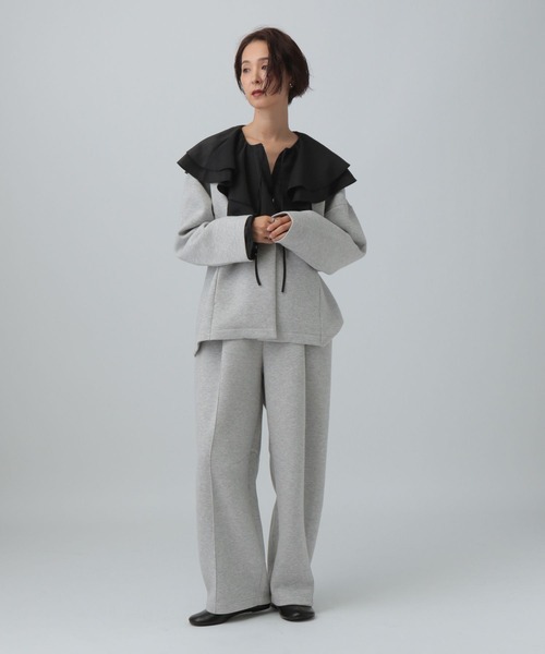 LEPSIM（レプシィム）の「パフエアジャケット　582439（ノーカラージャケット・レディース・ブラック/グレー・FREE）」の13枚目の写真