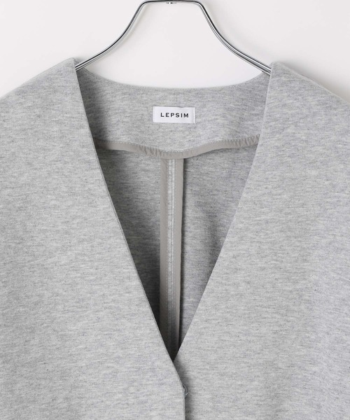 LEPSIM（レプシィム）の「パフエアジャケット　582439（ノーカラージャケット・レディース・ブラック/グレー・FREE）」の10枚目の写真