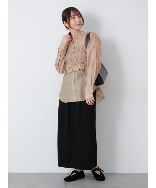 Te chichi TERRASSE（テチチテラス）の「シアージャガードビスチェセットシャツ（シャツ/ブラウス・レディース・ブルー/モカ/ブラック・F）」の5枚目の写真