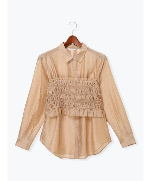 Te chichi TERRASSE（テチチテラス）の「シアージャガードビスチェセットシャツ（シャツ/ブラウス・レディース・ブルー/モカ/ブラック・F）」の7枚目の写真