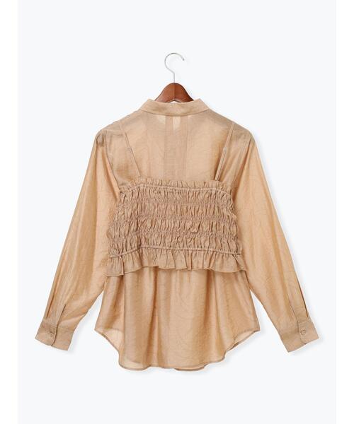 Te chichi TERRASSE（テチチテラス）の「シアージャガードビスチェセットシャツ（シャツ/ブラウス・レディース・ブルー/モカ/ブラック・F）」の8枚目の写真