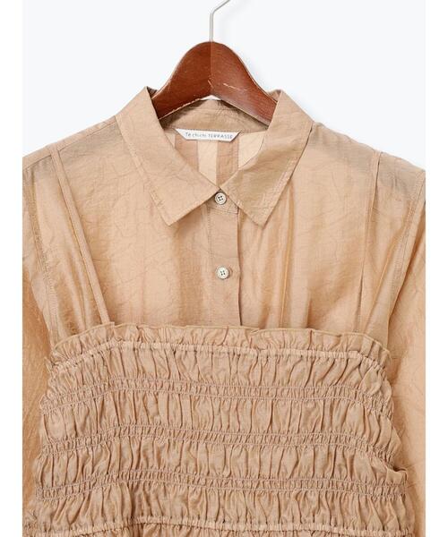 Te chichi TERRASSE（テチチテラス）の「シアージャガードビスチェセットシャツ（シャツ/ブラウス・レディース・ブルー/モカ/ブラック・F）」の9枚目の写真