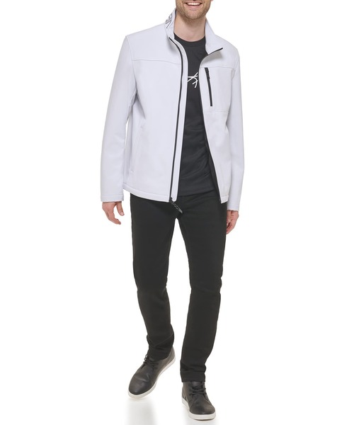 美品✨カルバンクライン ソフトシェルジャケット ロゴ 裏地フリース 黒