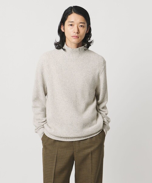 UNITED ARROWS（ユナイテッドアローズ）の「ミックス ブークレ モックネック ニット（ニット/セーター・メンズ・ナチュラル/ダークグレー・XL/S/M/L）」の2枚目の写真