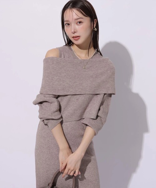 オフショルニットワンピースSET（ワンピース）｜Mystrada（マイ