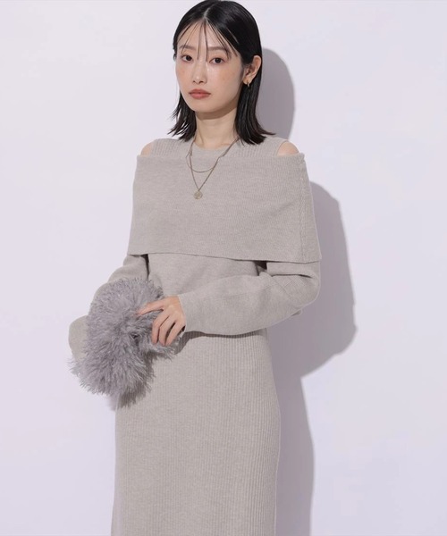 Mystrada（マイストラーダ）の「オフショルニットワンピースSET