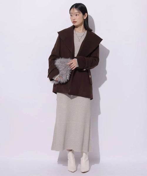 Mystrada（マイストラーダ）の「オフショルニットワンピースSET