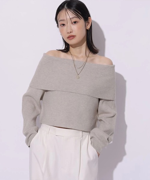 Mystrada(マイストラーダ)の「オフショルニットワンピースSET(ワンピース・レディース・ベージュ系その他/ピンク/チャコールグレー/モカ・36/38)」の18枚目の写真