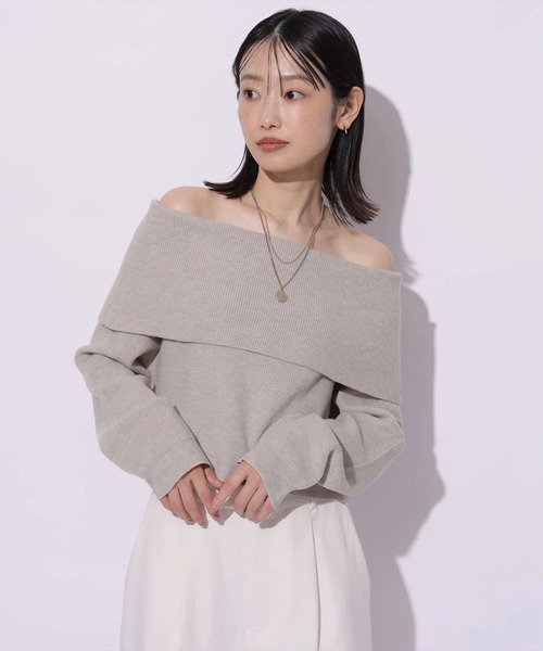Mystrada（マイストラーダ）の「オフショルニットワンピースSET