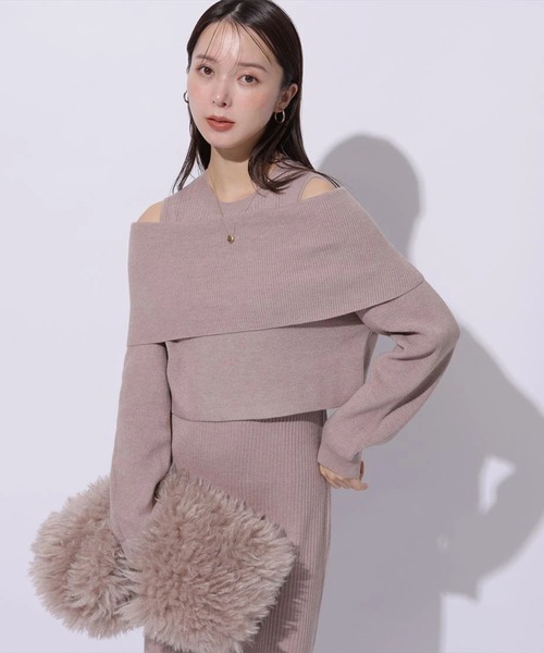 Mystrada／オフショルニットワンピ オフショルニットワンピースSET（ワンピース）｜Mystrada（マイ