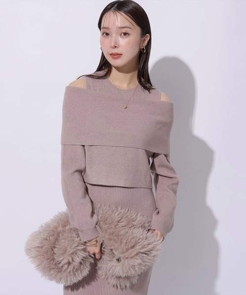 Mystrada／オフショルニットワンピ オフショルニットワンピースSET（ワンピース）｜Mystrada（マイ