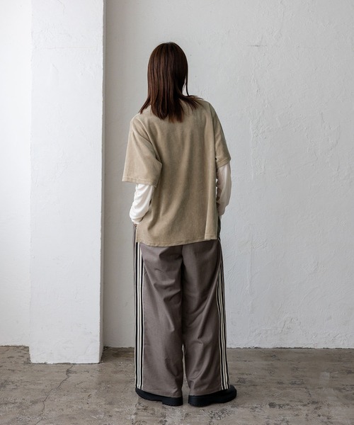 No Rule No Line(ノール-ルノーライン)の「【No Rule No Line】プリントベロアトップス(Tシャツ/カットソー・レディース・アイボリー/ネイビー/ベージュ系・FREE)」の21枚目の写真