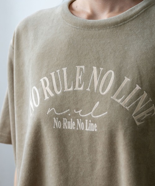 No Rule No Line(ノール-ルノーライン)の「【No Rule No Line】プリントベロアトップス(Tシャツ/カットソー・レディース・アイボリー/ネイビー/ベージュ系・FREE)」の11枚目の写真