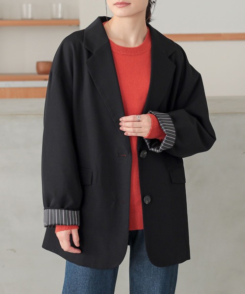 n'OrLABEL（ノアールレーベル）の「『オーバーサイズテーラードジャケット』（テーラードジャケット・レディース・ブラック/ブラウン・FREE）」の22枚目の写真