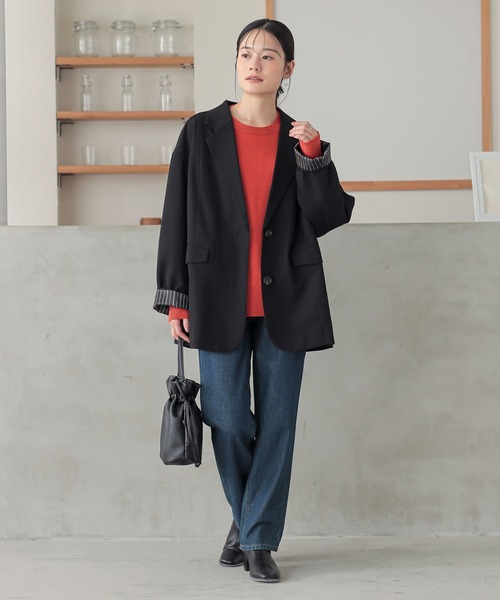 n'OrLABEL（ノアールレーベル）の「『オーバーサイズテーラードジャケット』（テーラードジャケット・レディース・ブラック/ブラウン・FREE）」の13枚目の写真