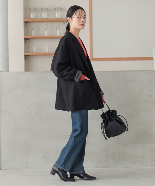 n'OrLABEL（ノアールレーベル）の「『オーバーサイズテーラードジャケット』（テーラードジャケット・レディース・ブラック/ブラウン・FREE）」の16枚目の写真