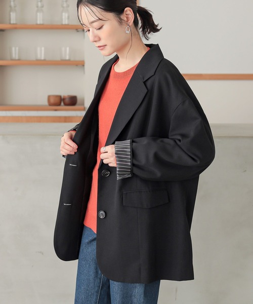 n'OrLABEL（ノアールレーベル）の「『オーバーサイズテーラードジャケット』（テーラードジャケット・レディース・ブラック/ブラウン・FREE）」の20枚目の写真