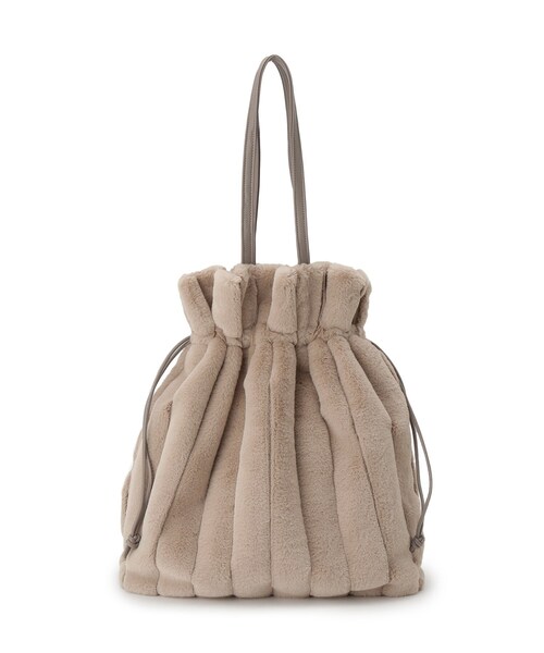 grove（グローブ）の「ストライプエコファー巾着トート（トートバッグ・レディース・ブラウン系/ライトベージュ/グレー・00）」の13枚目の写真