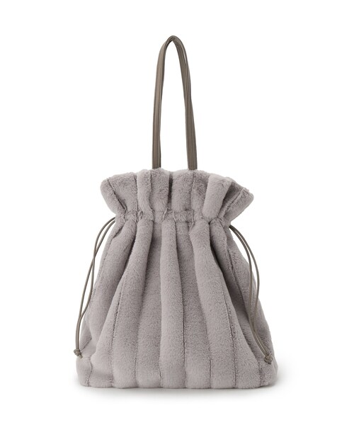 grove（グローブ）の「ストライプエコファー巾着トート（トートバッグ・レディース・ブラウン系/ライトベージュ/グレー・00）」の14枚目の写真