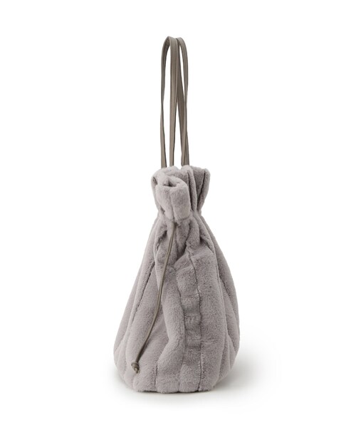 grove（グローブ）の「ストライプエコファー巾着トート（トートバッグ・レディース・ブラウン系/ライトベージュ/グレー・00）」の15枚目の写真