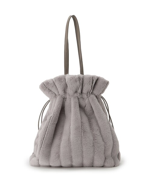 grove（グローブ）の「ストライプエコファー巾着トート（トートバッグ・レディース・ブラウン系/ライトベージュ/グレー・00）」の16枚目の写真