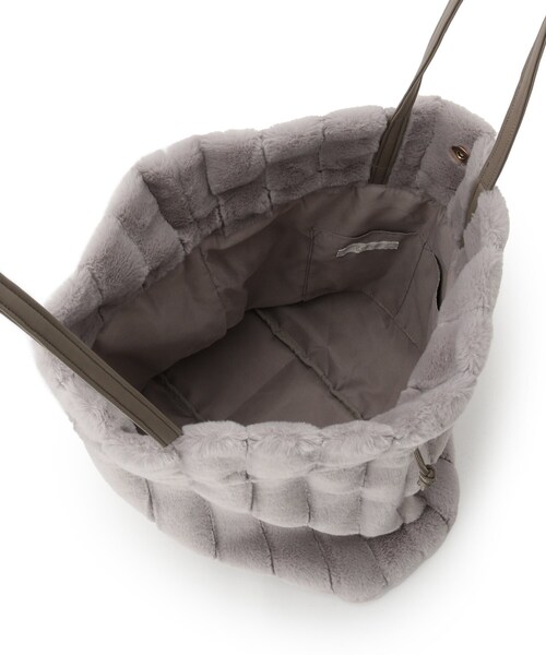 grove（グローブ）の「ストライプエコファー巾着トート（トートバッグ・レディース・ブラウン系/ライトベージュ/グレー・00）」の18枚目の写真